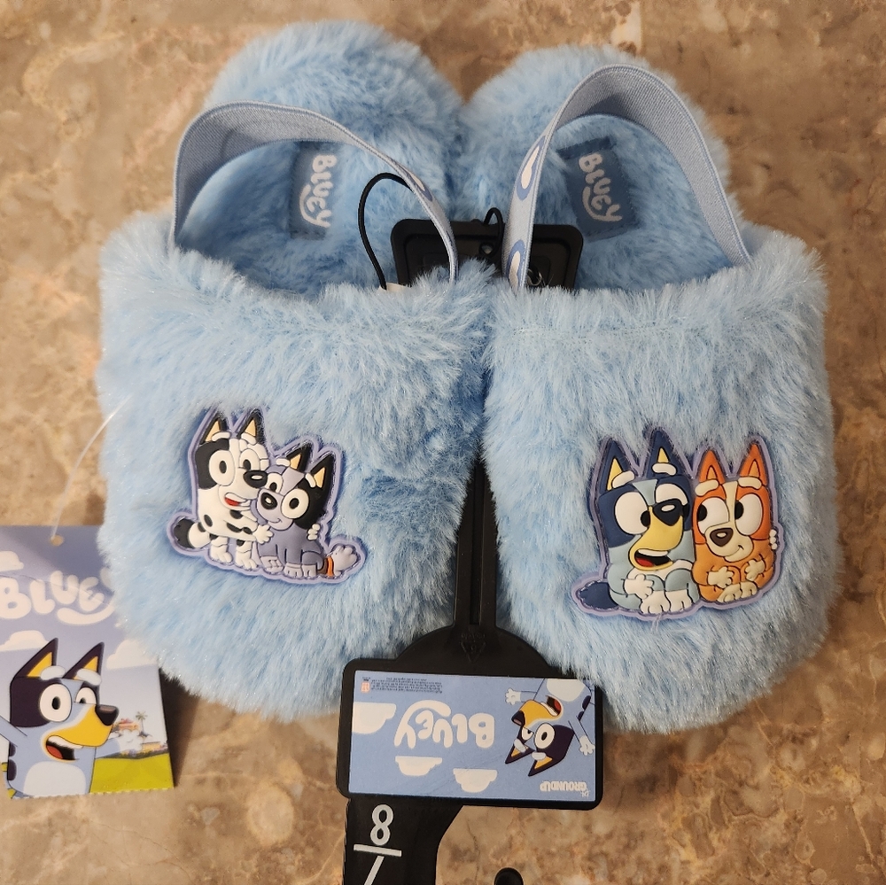 5/6 7/8 Bluey Toddler Furry Winter Slippers Bluey Christmas